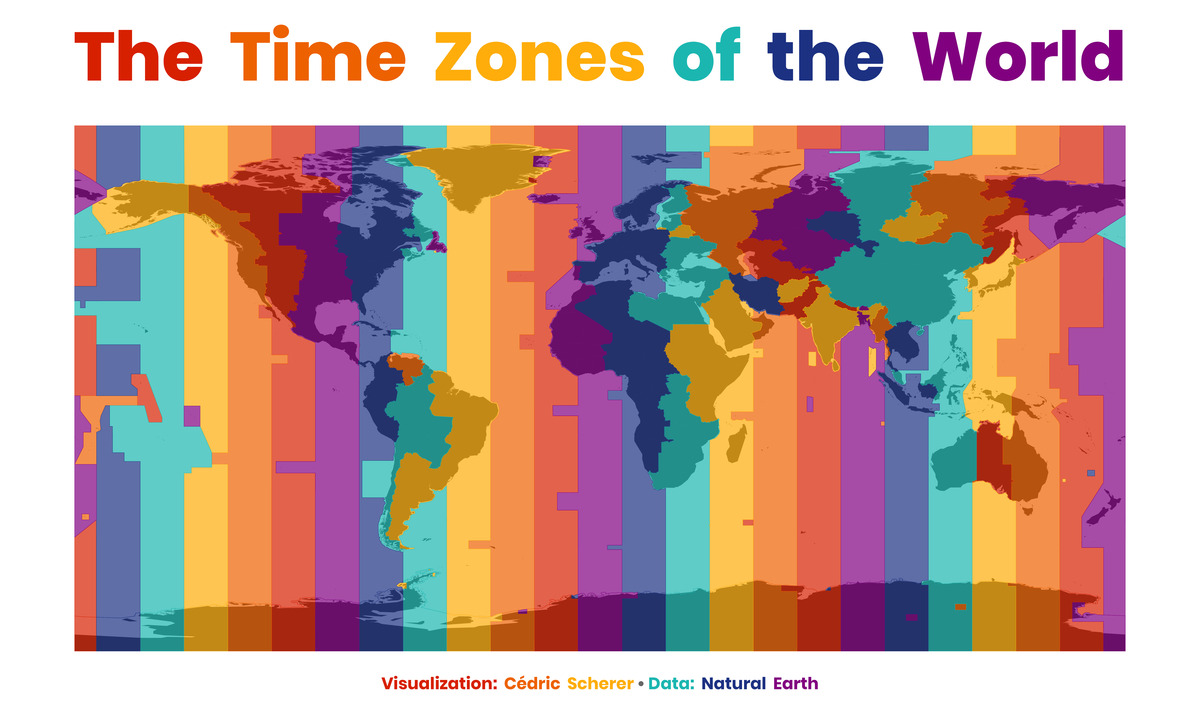 MapChallenge 2019 Day 17 Zones Timezones of the Globe