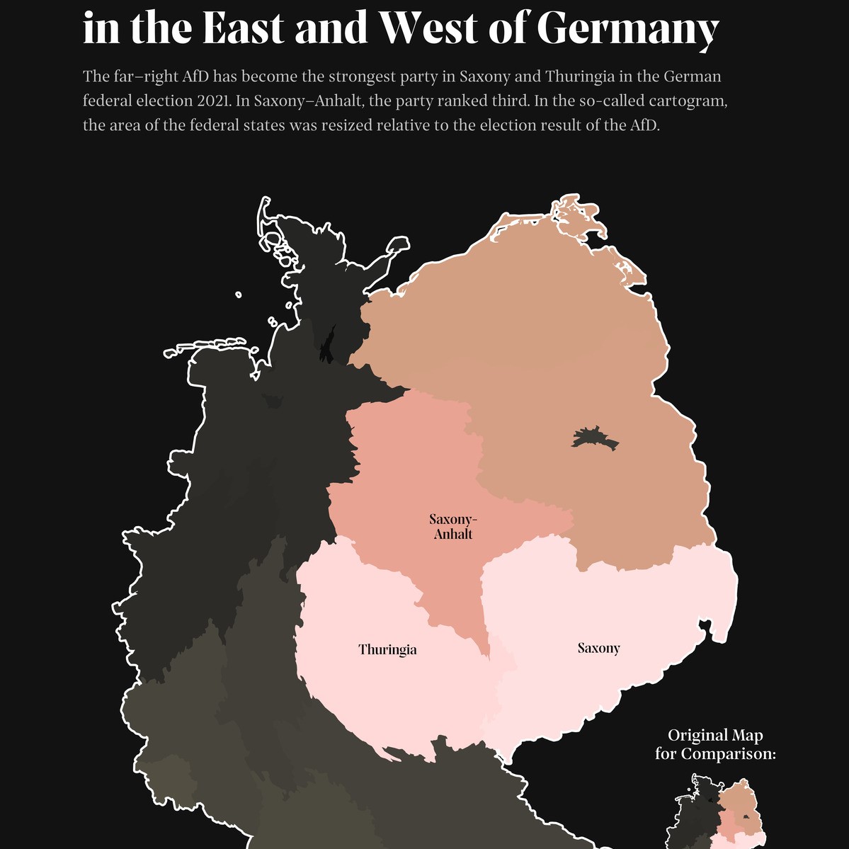 MapChallenge 2021 Day 03 Polygons Cartogram Bundestagswahl21 AfD